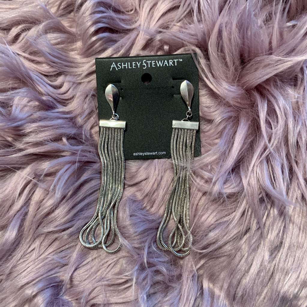 Women Long Silver Earrings 12$